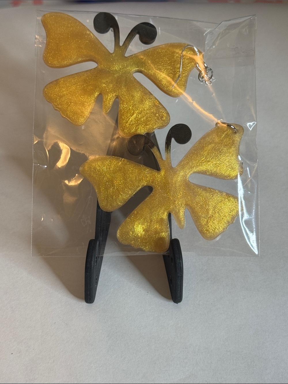 Gold Butterfly Statement Earrings